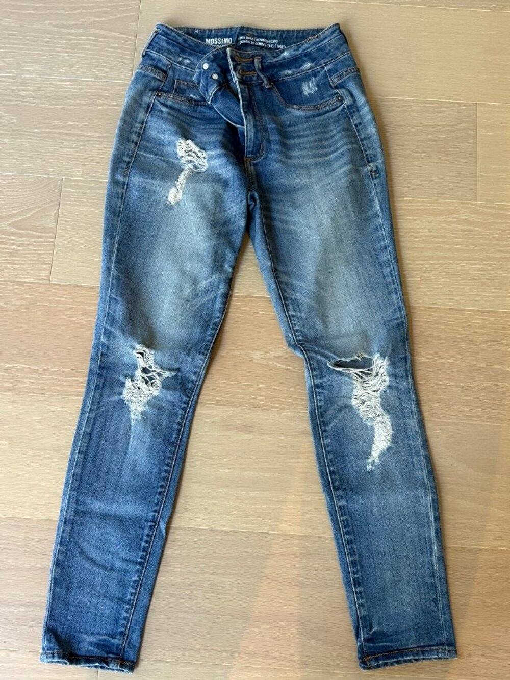 Mossimo Supply Co High Waist Denim Legging Jeans Medium Wash Size 1 Like New